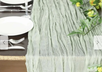 Sage green table runners